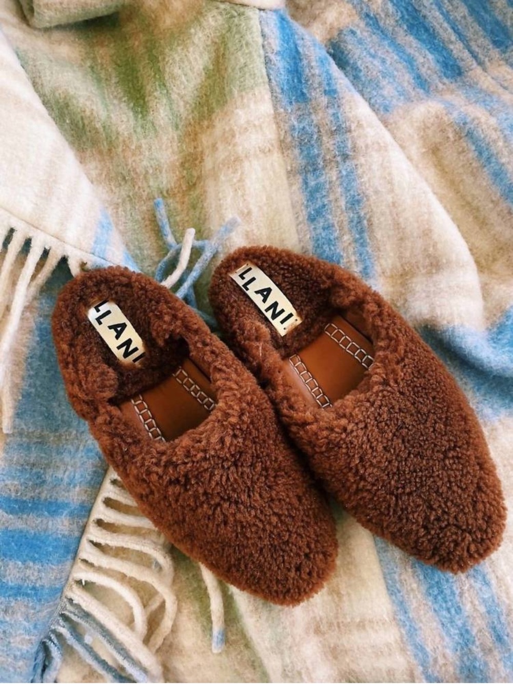 Lani Brown Plush Shearling Slip-On Women's Slippers